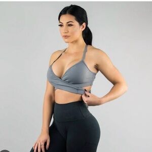 Alphalete surface wrap sports bra purple